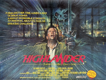 Highlander - original 1986 movie quad poster