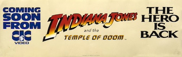 Indiana Jones and the Temple of Doom - original movie video banner poster