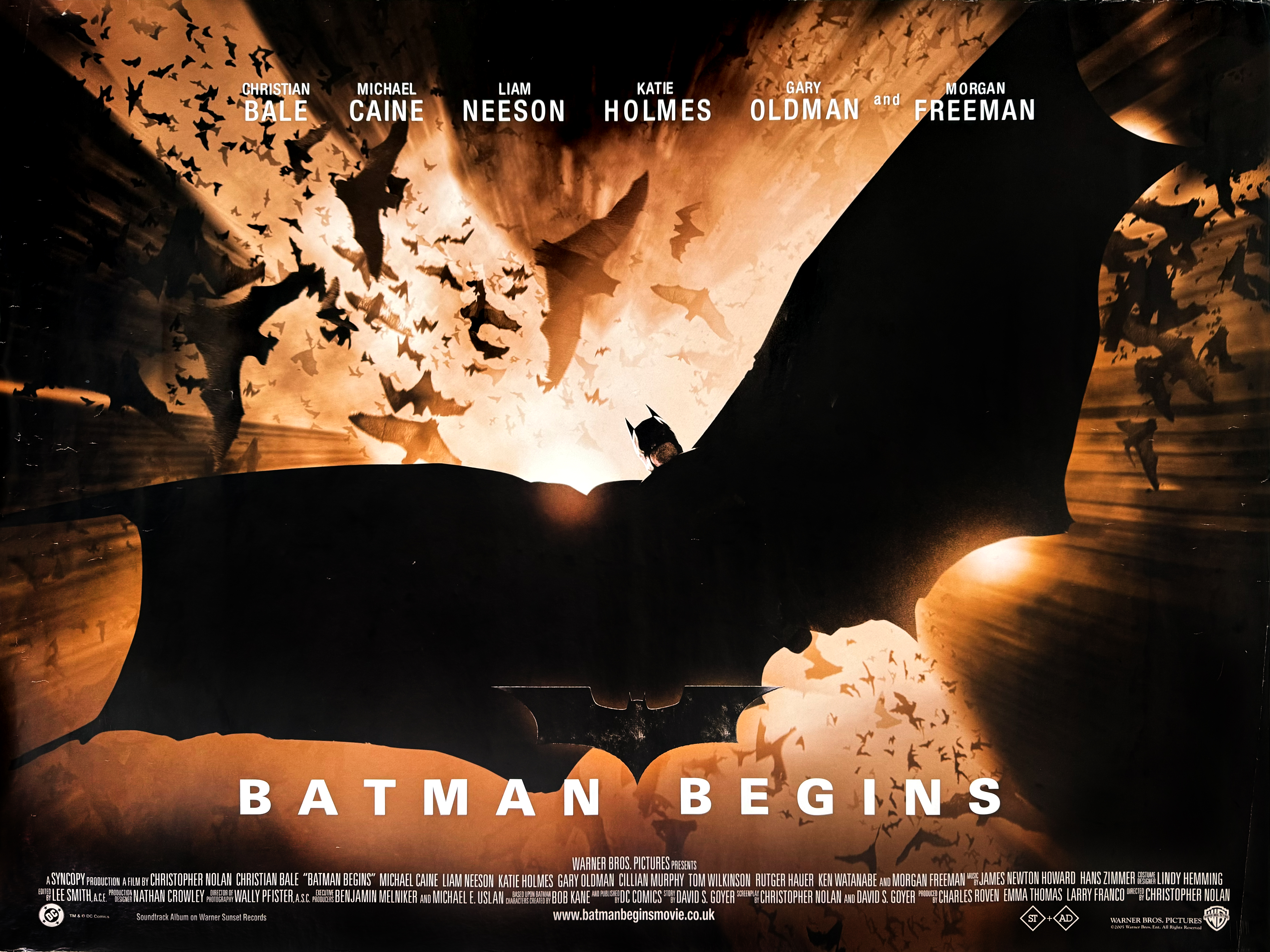 Batman Begins Version B movie quad poster