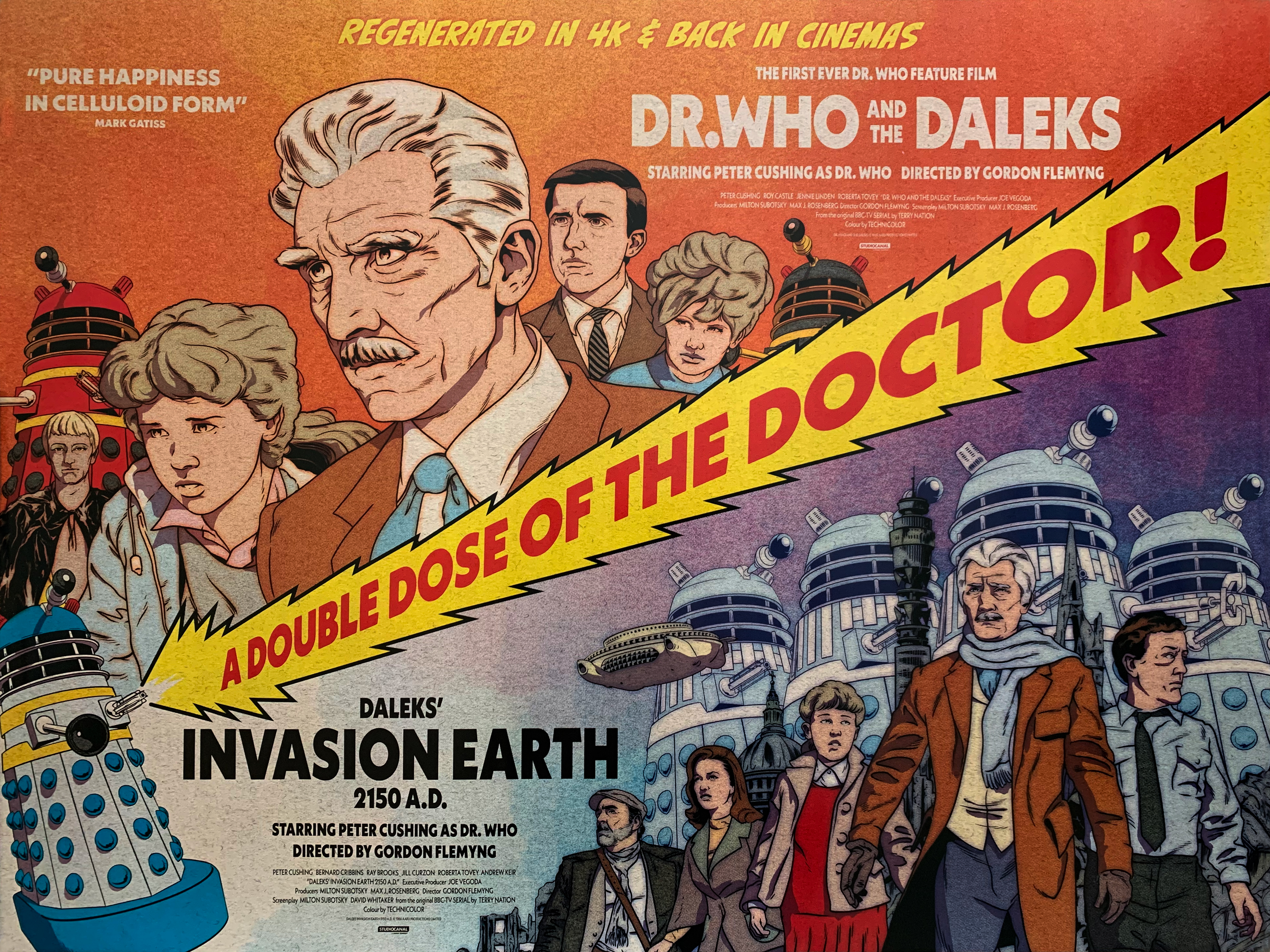 Doctor Who and The Daleks 2023 4k rerelease double biull quad poster