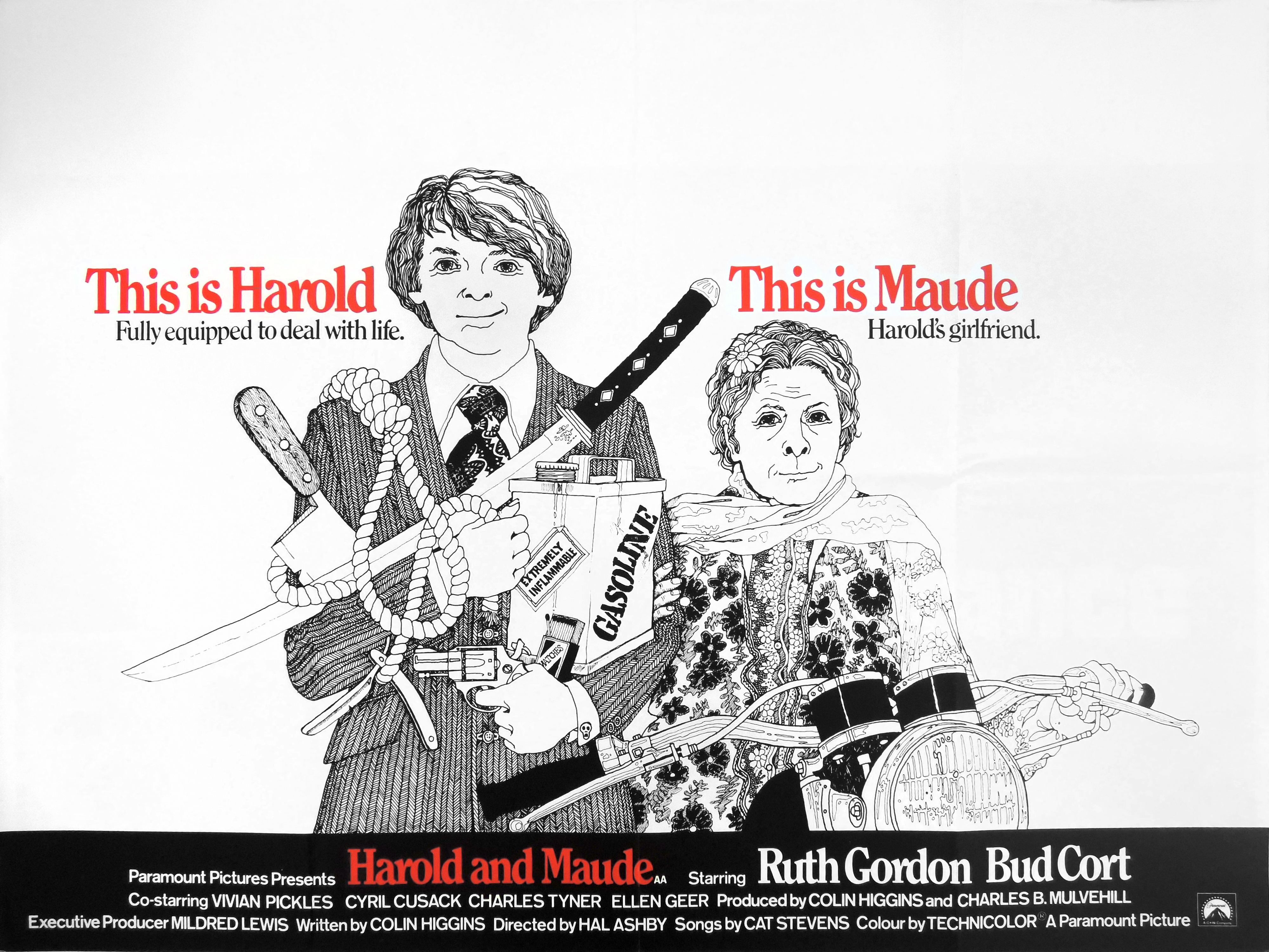 Harold & Maude movie quad poster