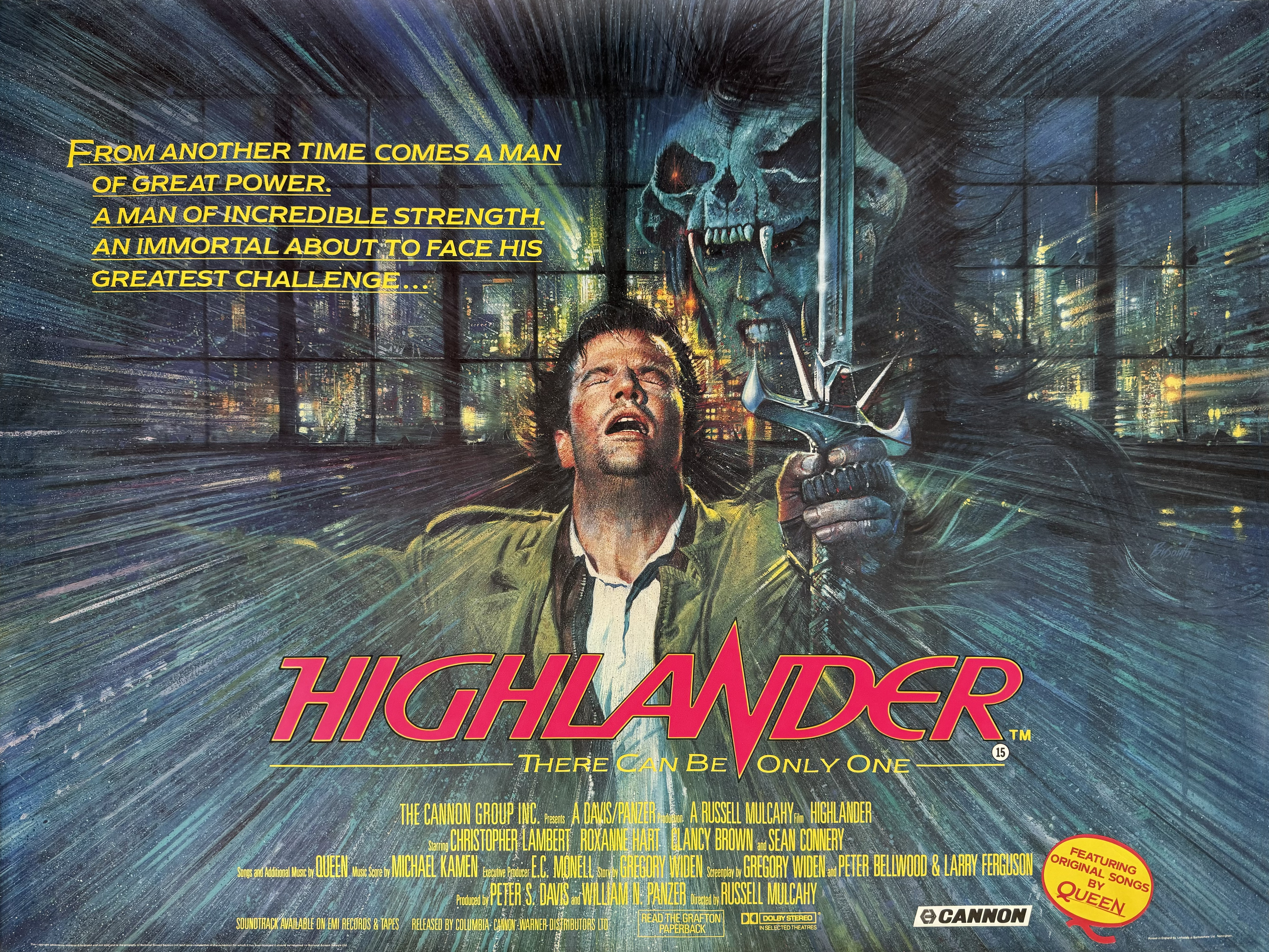 Highlander - original 1986 movie quad poster