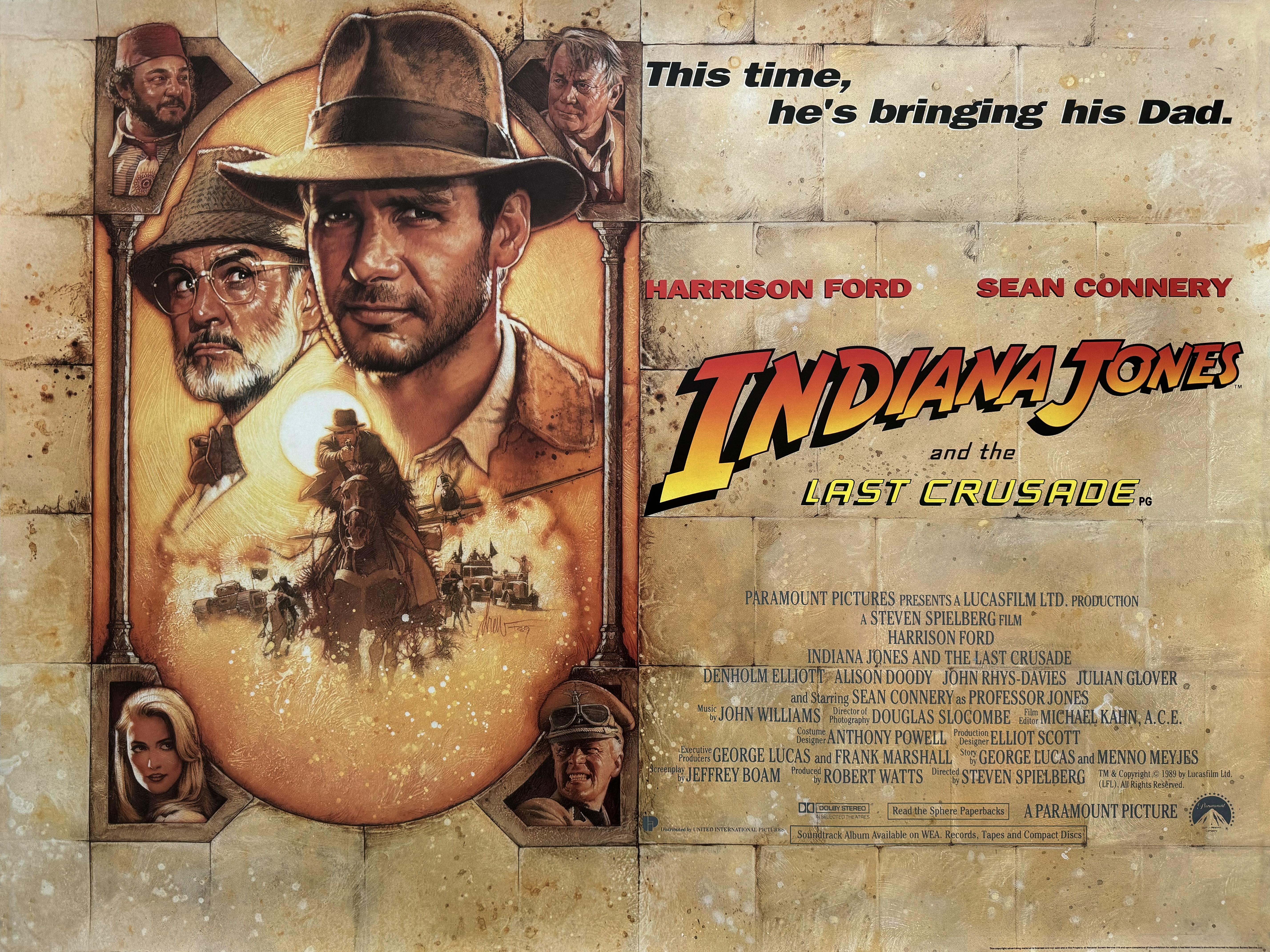  Indiana Jones & The Last Crusade movie quad poster