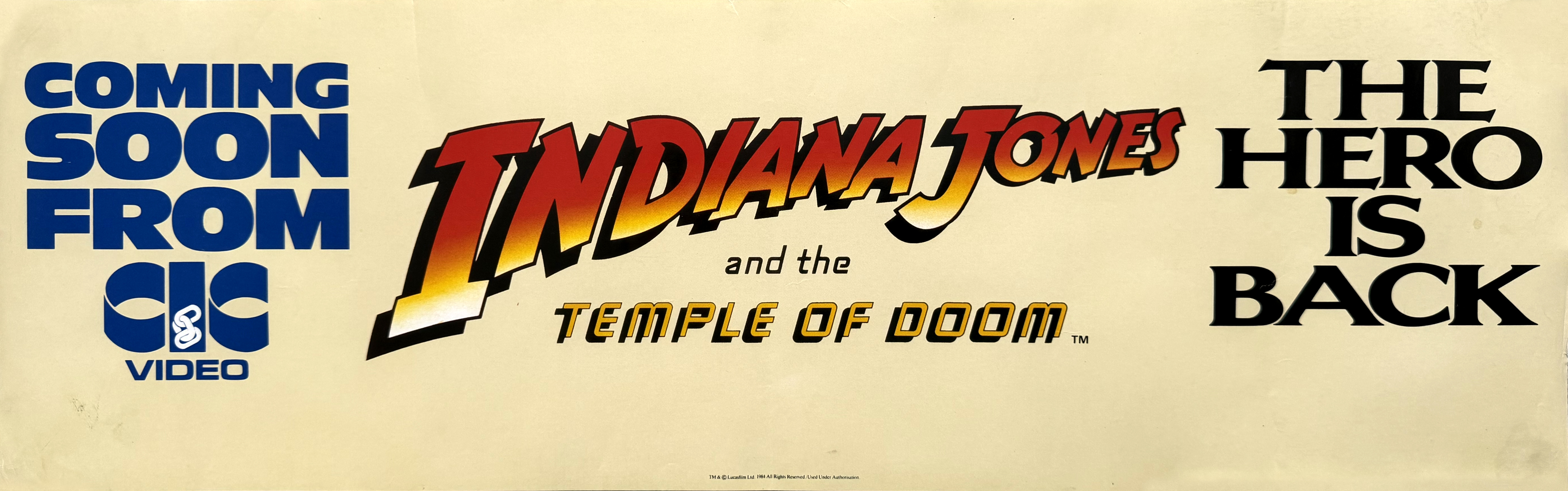  Indiana Jones & The Temple Of Doom video poster banner