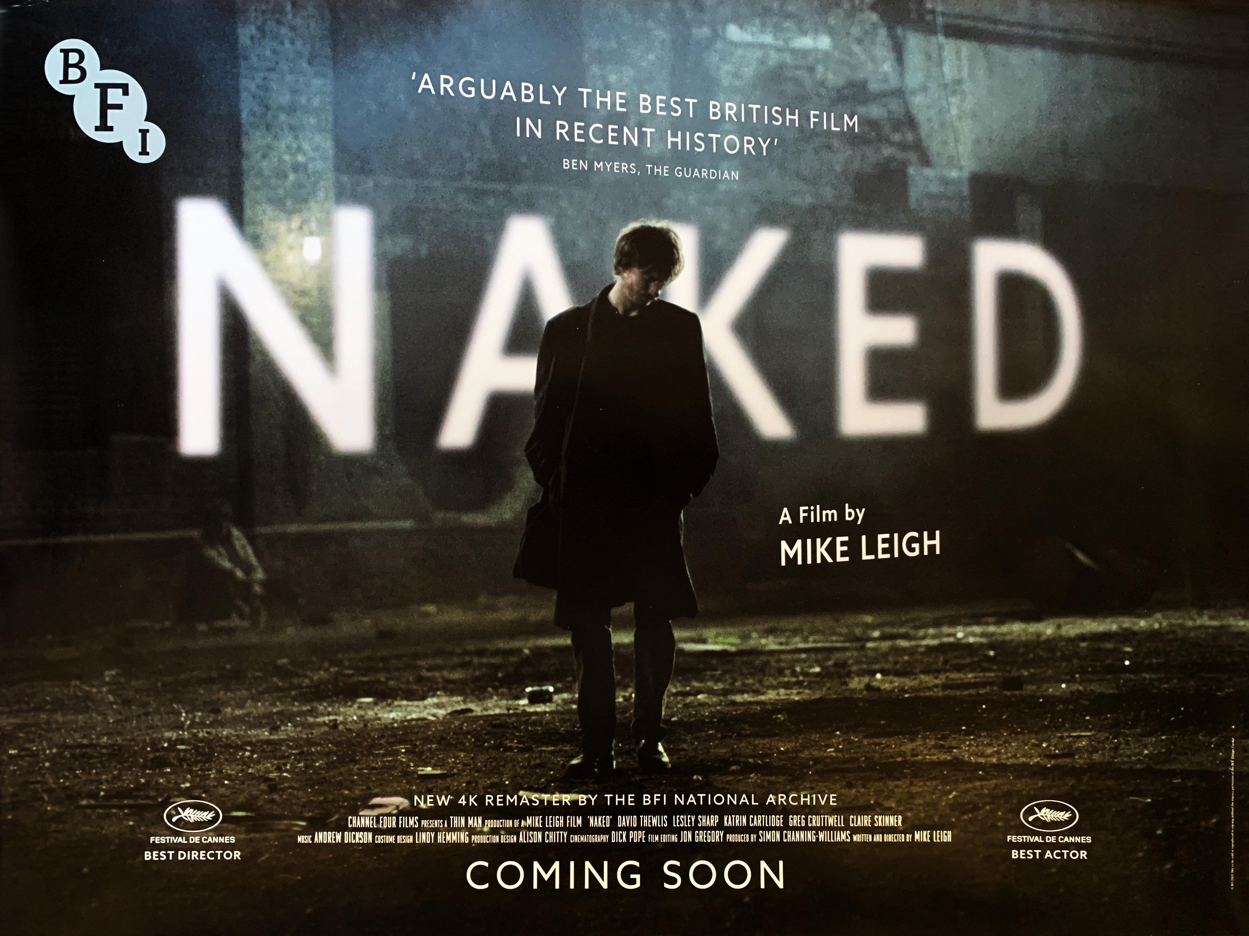 Mike Leigh's Naked movie quad poster