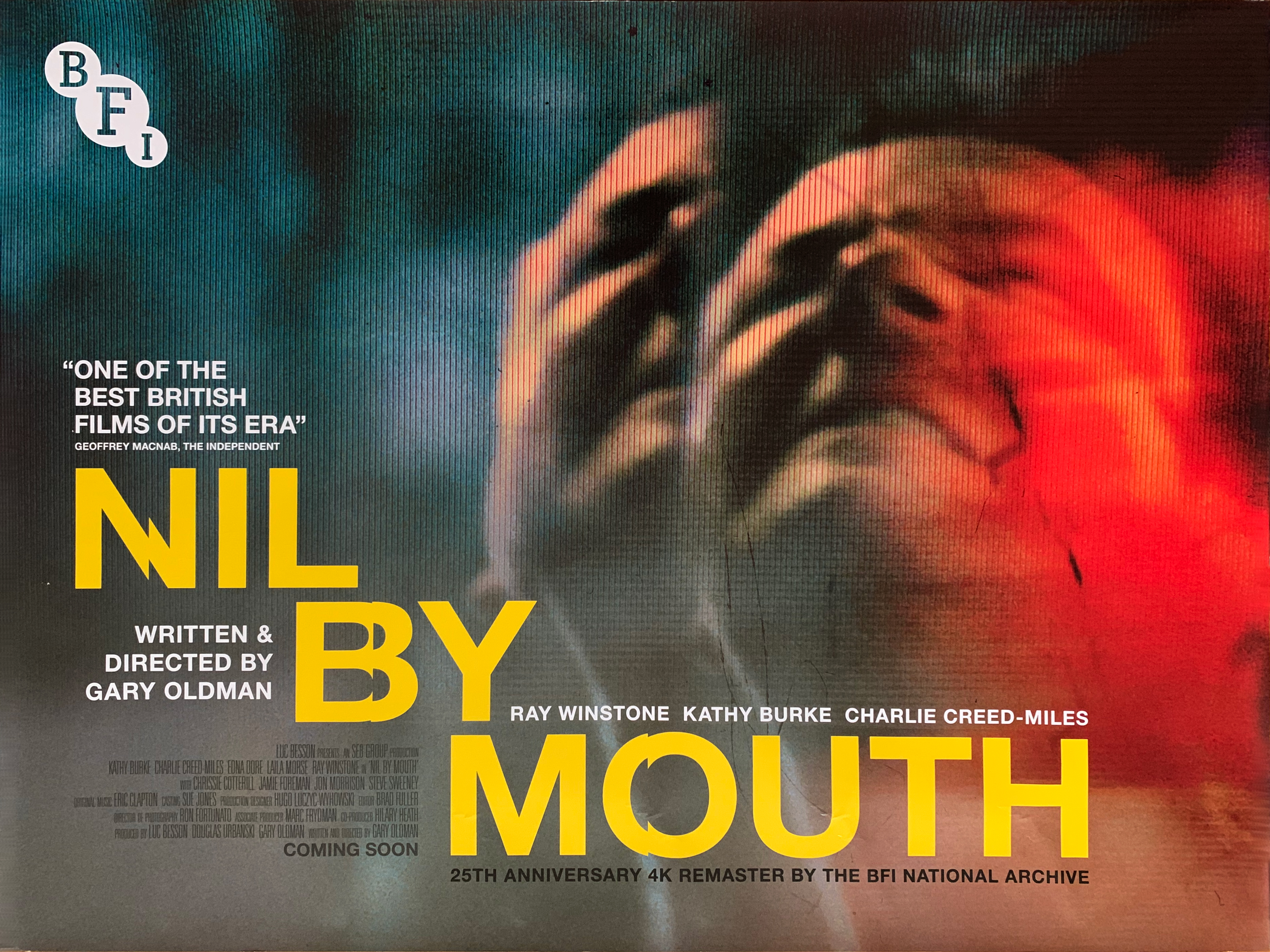 Nil By Mouth 25th anniversary movie quad poster