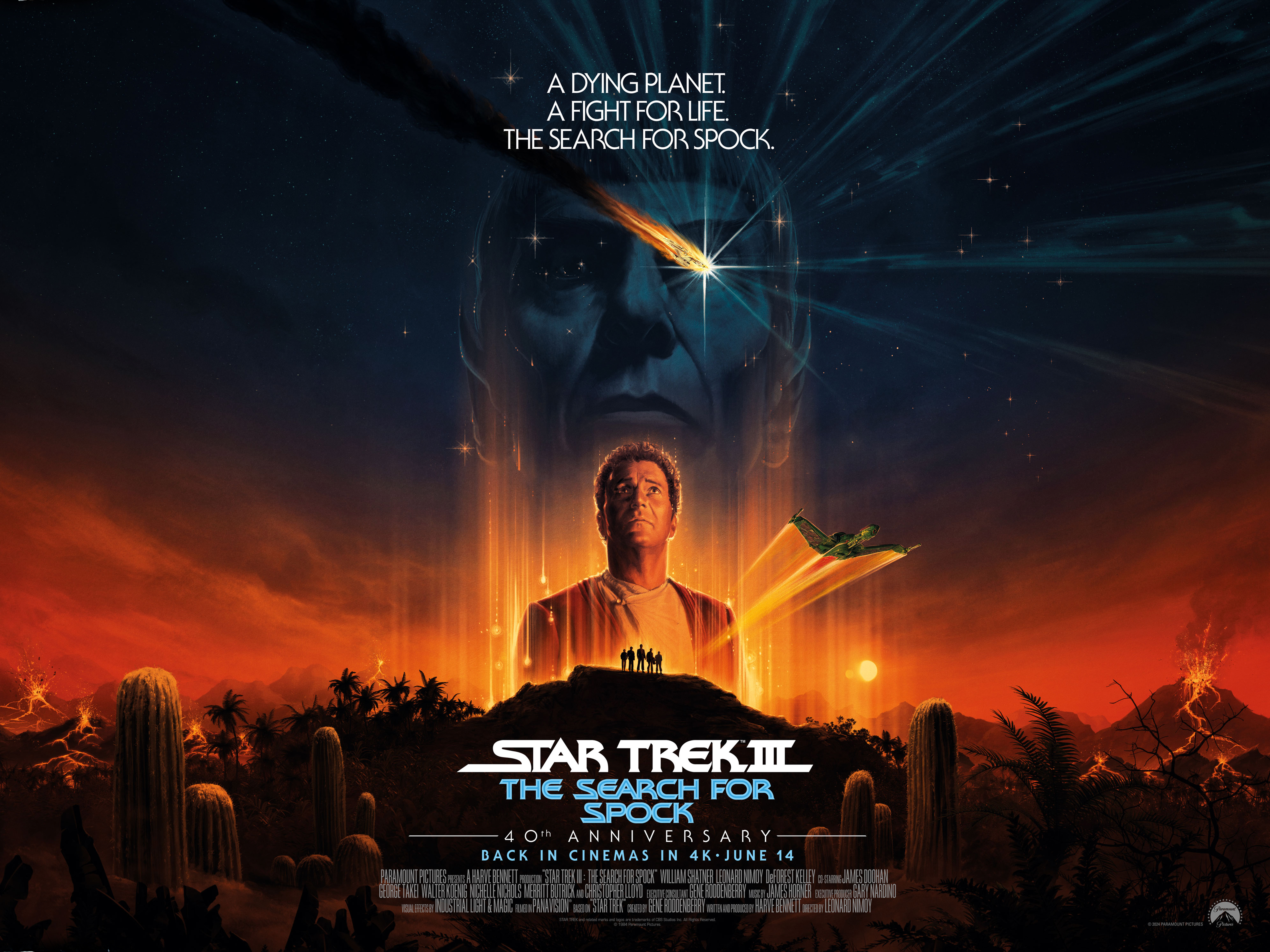 STAR TREK III - THE SEARCH FOR SPOCK 40th anniversary original movie quad poster