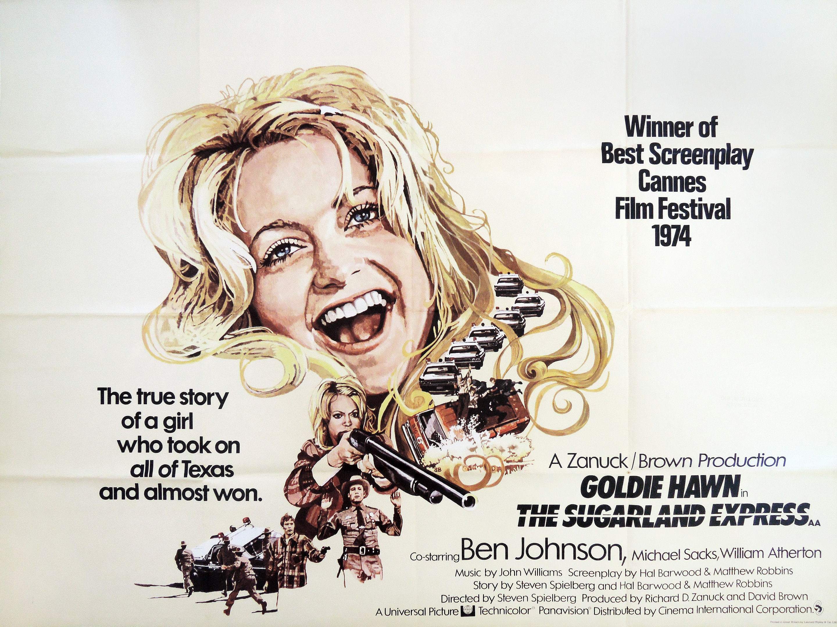 Sugarland Express movie quad poster