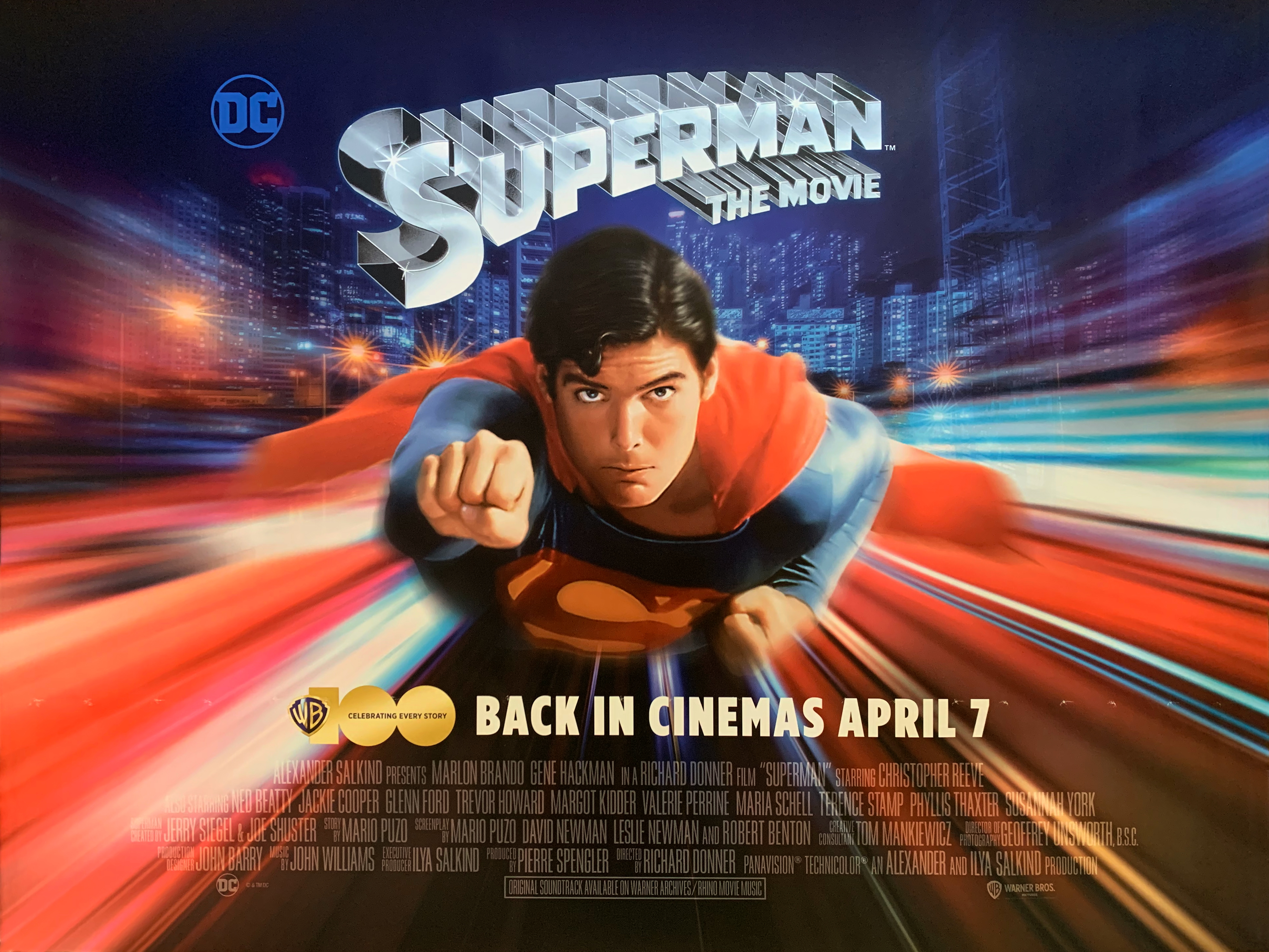 Superman the movie 2023 rerelease quad poster