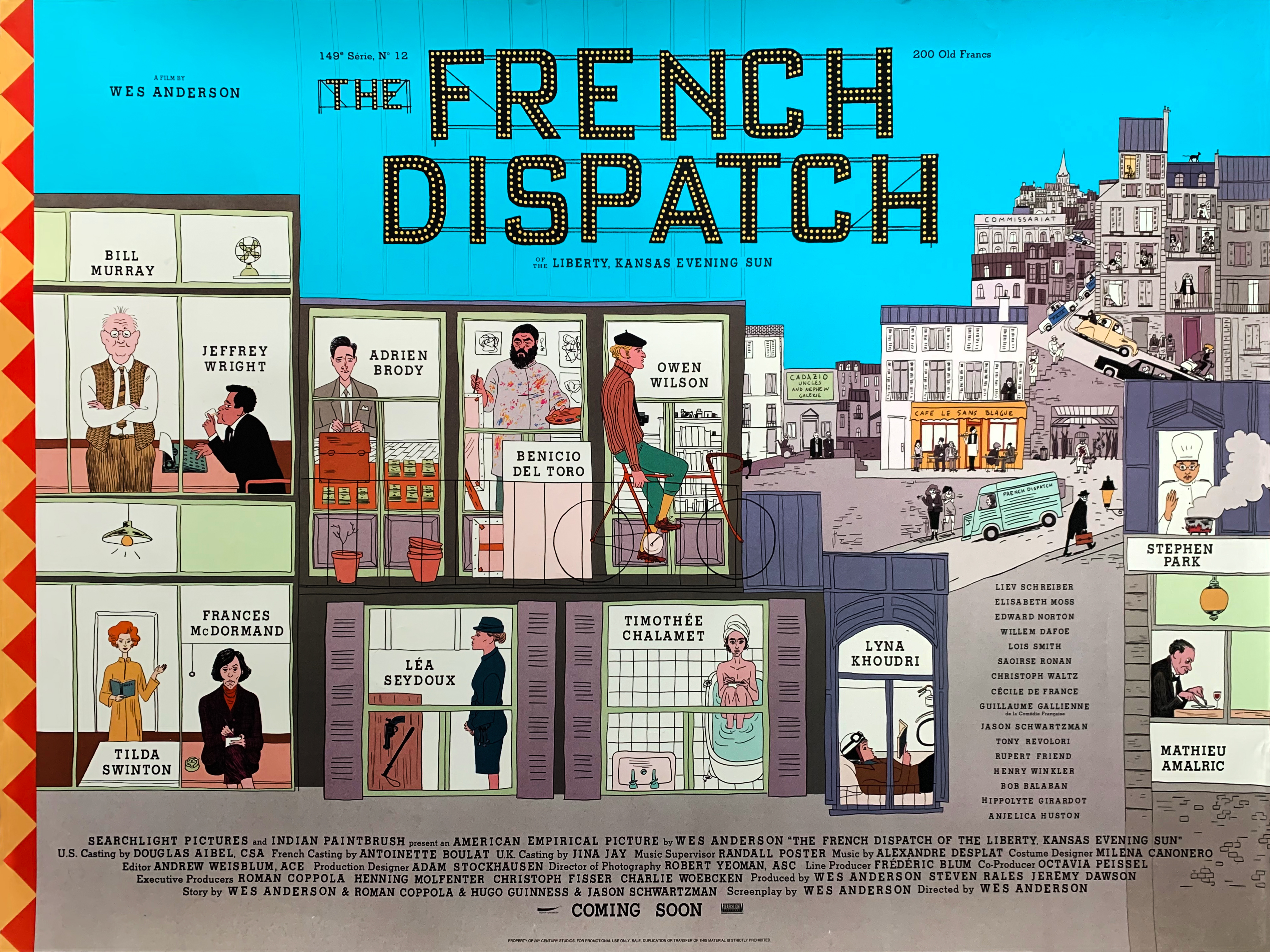 French Despatch movie quad poster