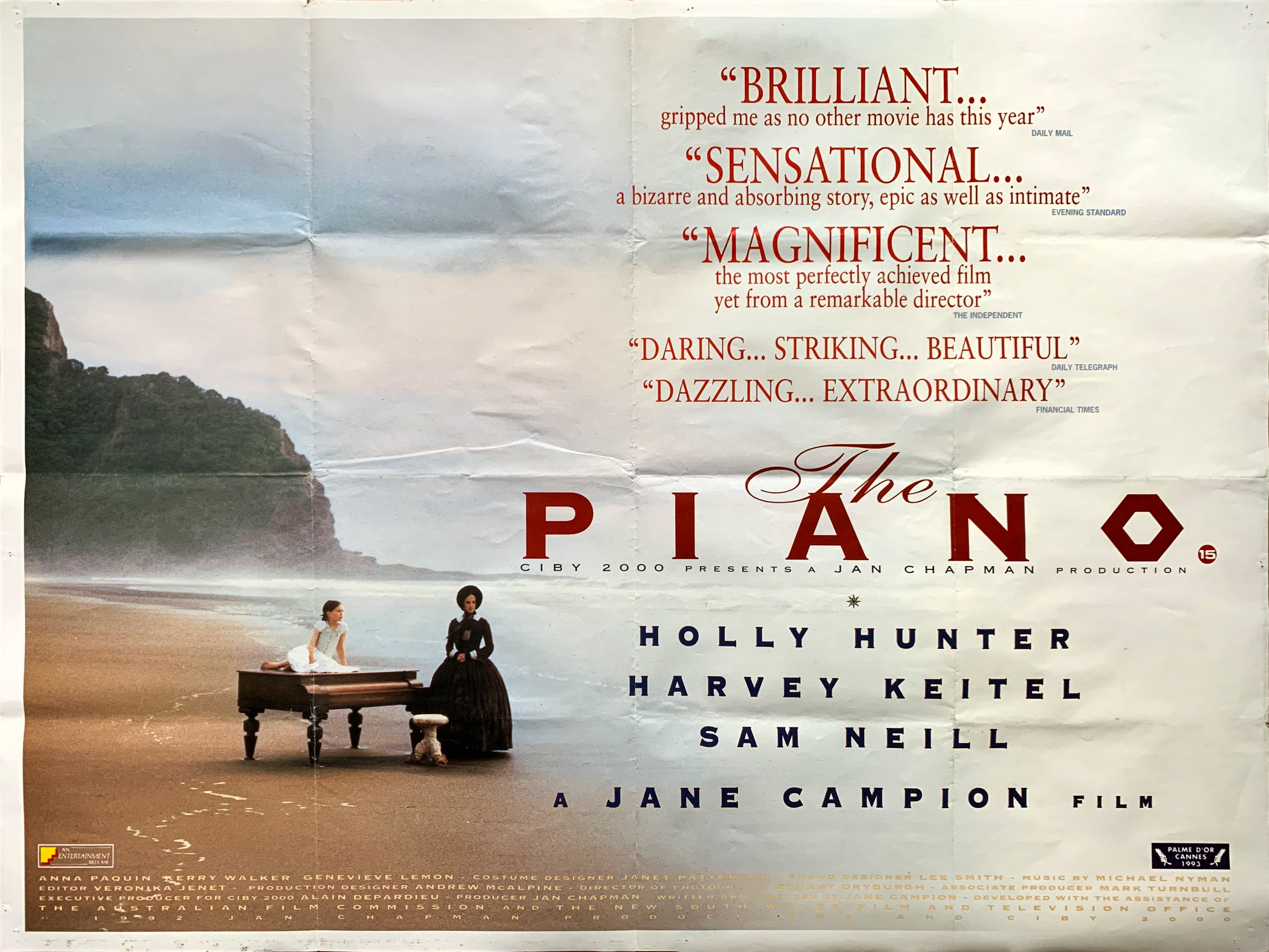 The Piano movie quad poster