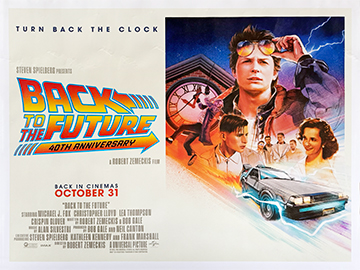 Back to The Future - original 40th anniversary movie quad poster