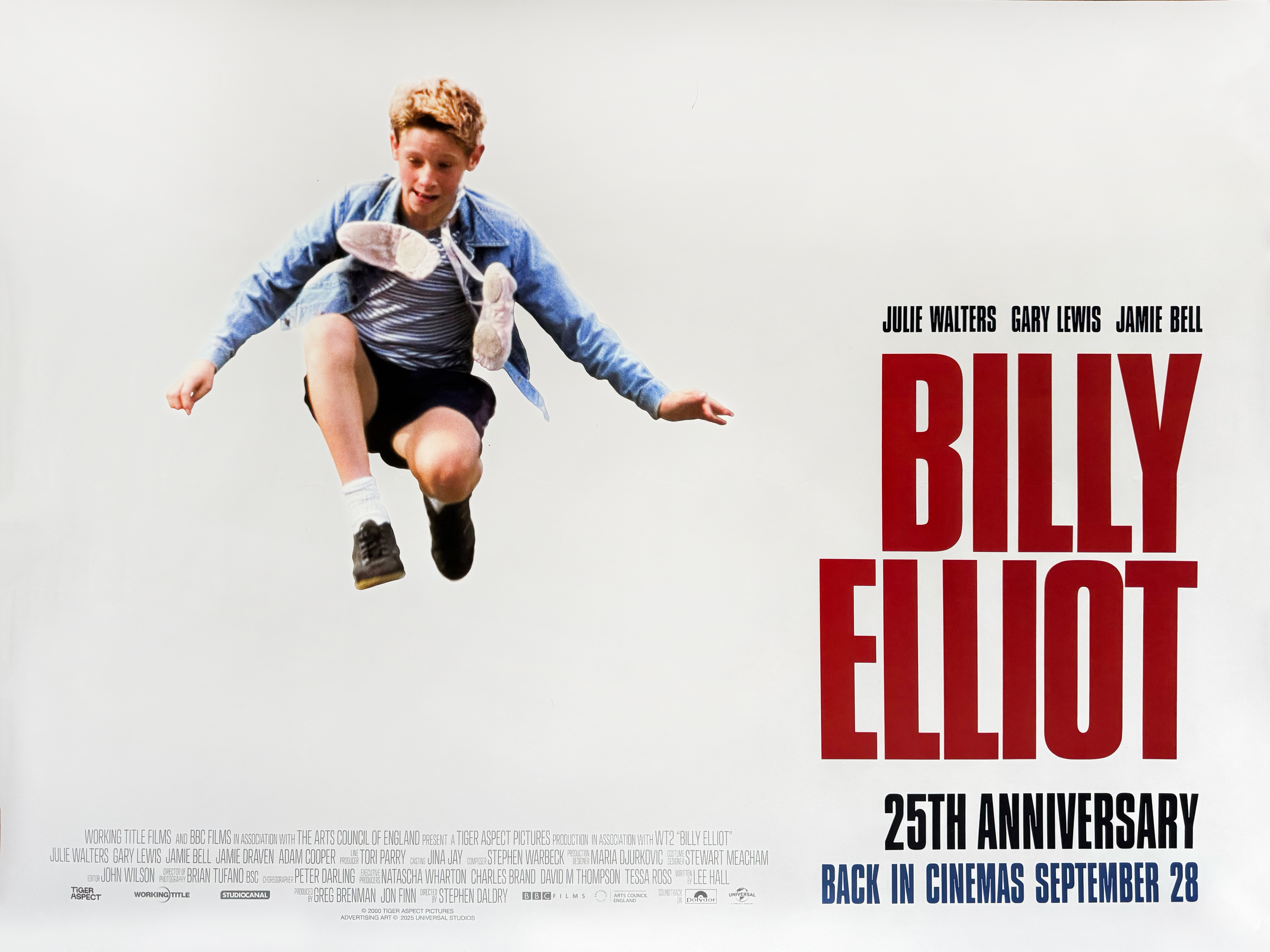 original Billy Elliot 25th anniversary movie quad poster